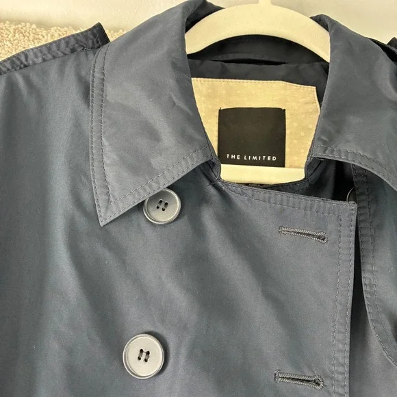 The Limited Womens Trench Coat Medium Blue Rain Lightweight Jacket Casual Career - Picture 2 of 9